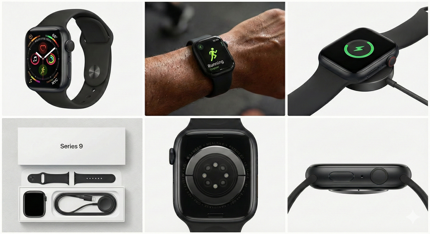 Series 9 Smartwatch 45mm – Ultra-Slim Edge-to-Edge Display, Premium Edition with Original Box | Free Extra Strap | Express Shipping