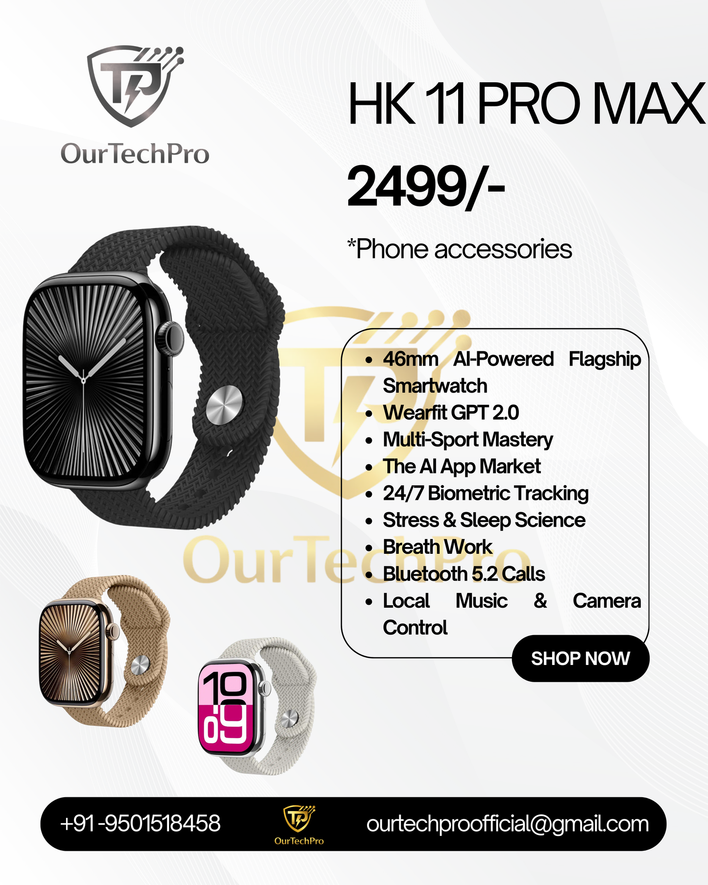 HK 11 Pro MAX Smartwatch (46mm) – 2026 Edition with Wearfit Pro & AI Assistant | Fast Shipping