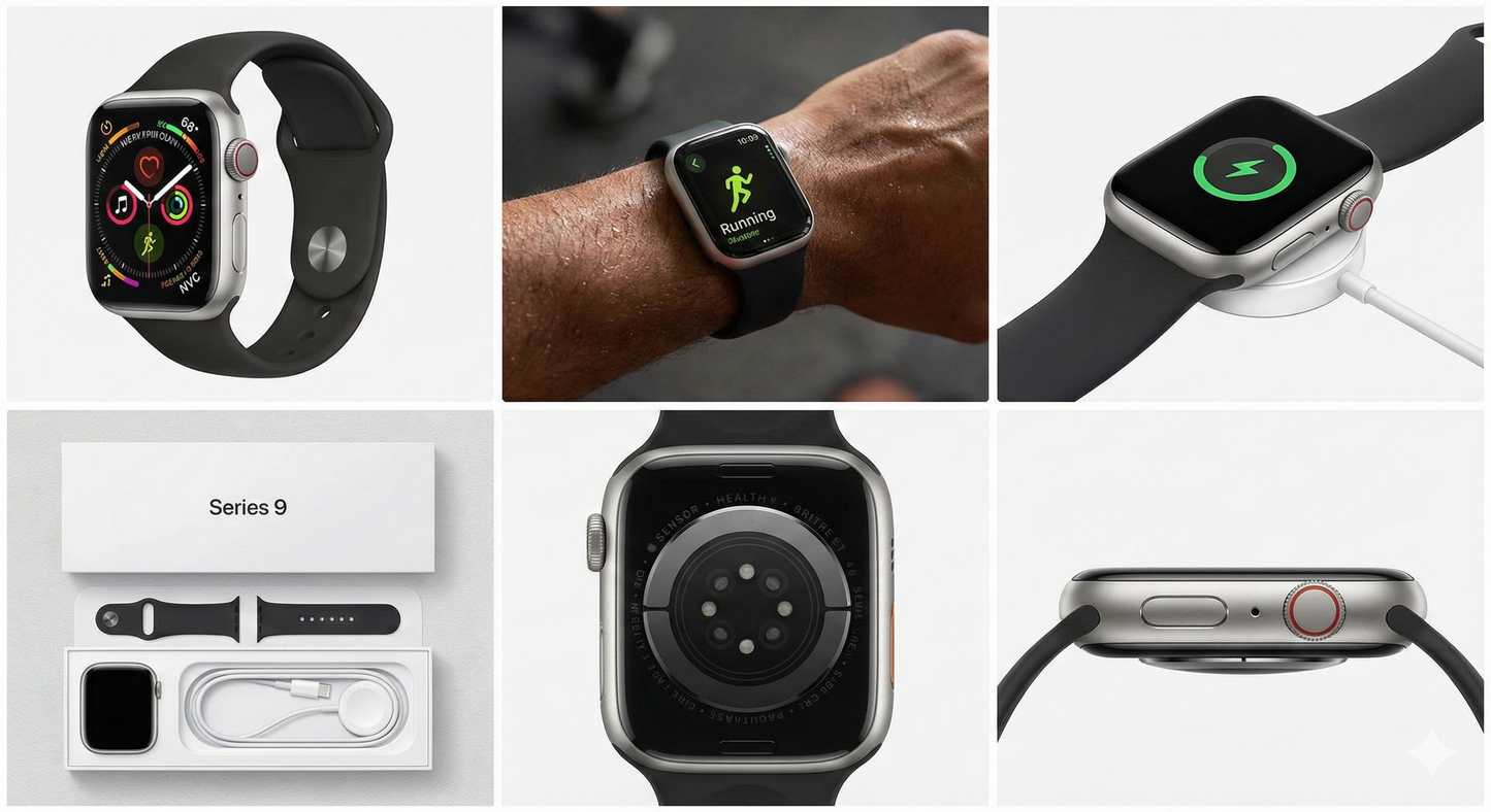 Series 9 Smartwatch 45mm – Ultra-Slim Edge-to-Edge Display, Premium Edition with Original Box | Free Extra Strap | Express Shipping