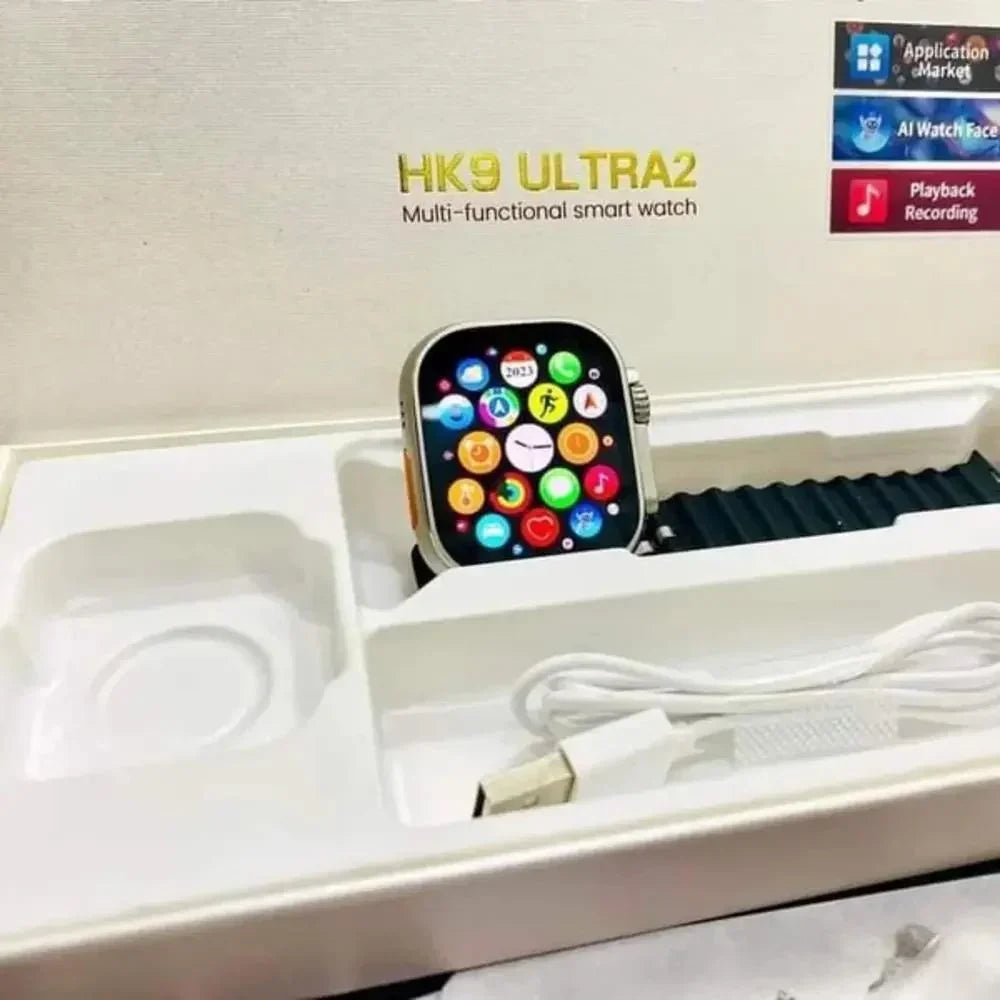 HK9 Ultra 2 Smartwatch | 49mm Titanium Case with Extra Strap | iOS & Android